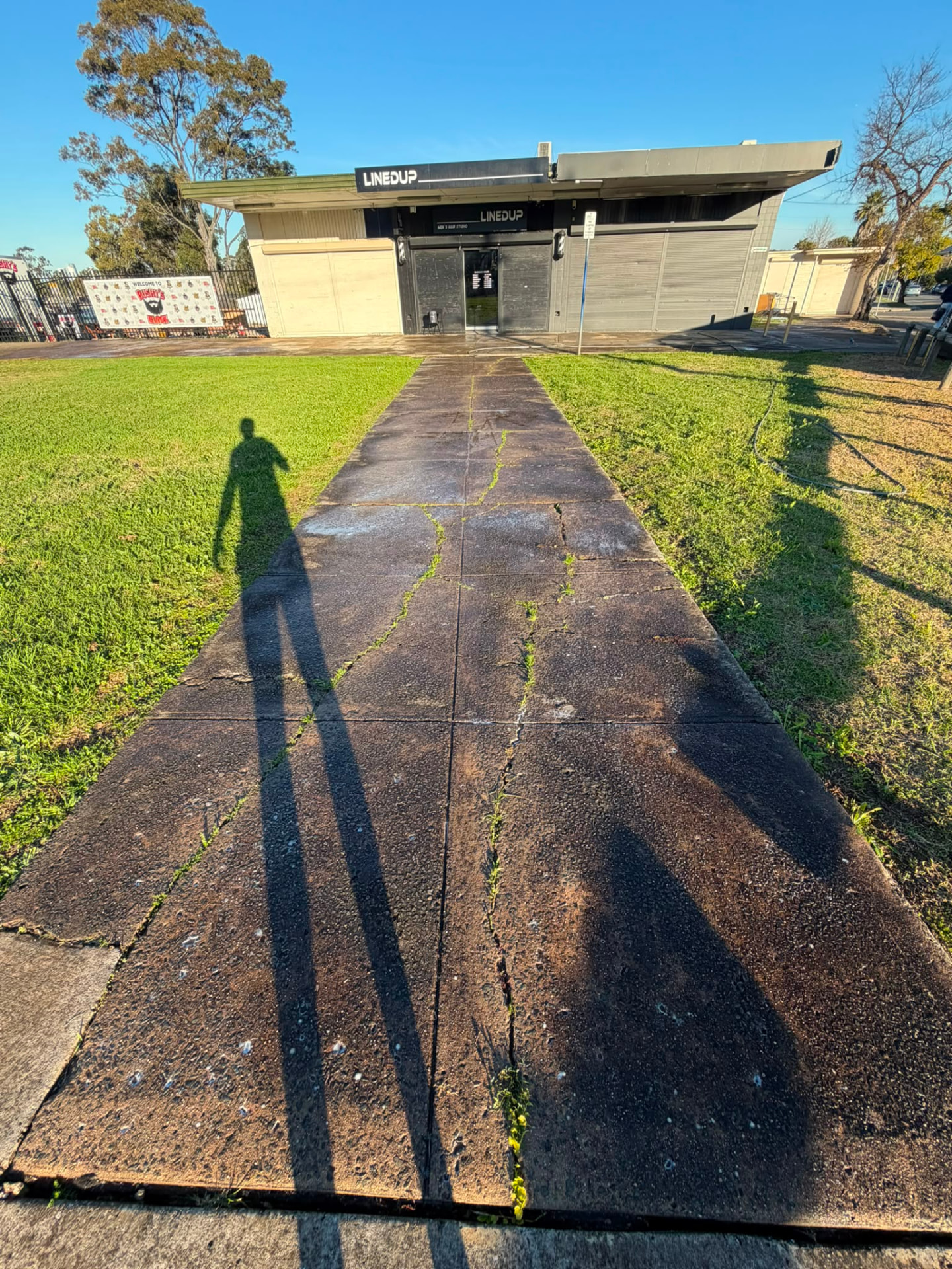 Commercial Walkway — before cleaning